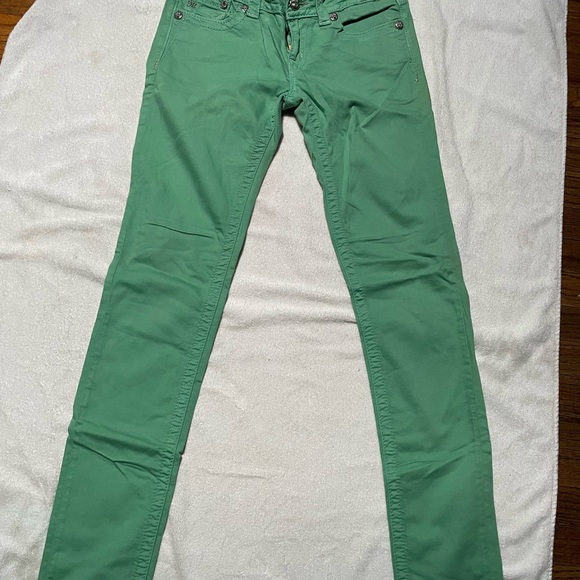 Miss Me Green Skinny Jeans - Picture 7 of 11